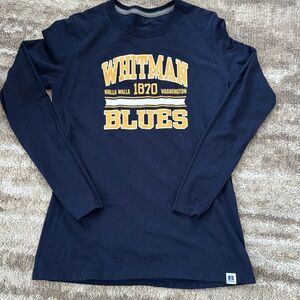 Long sleeves shirt blue/gold small in very good condition condition